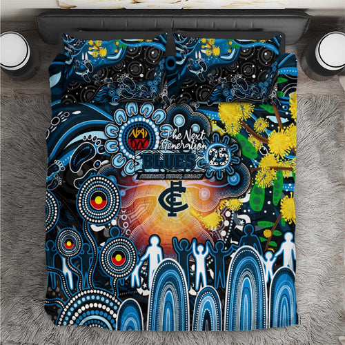 NAIDOC Week 2025 Blues Football Bedding Set Aboriginal Dot Painting