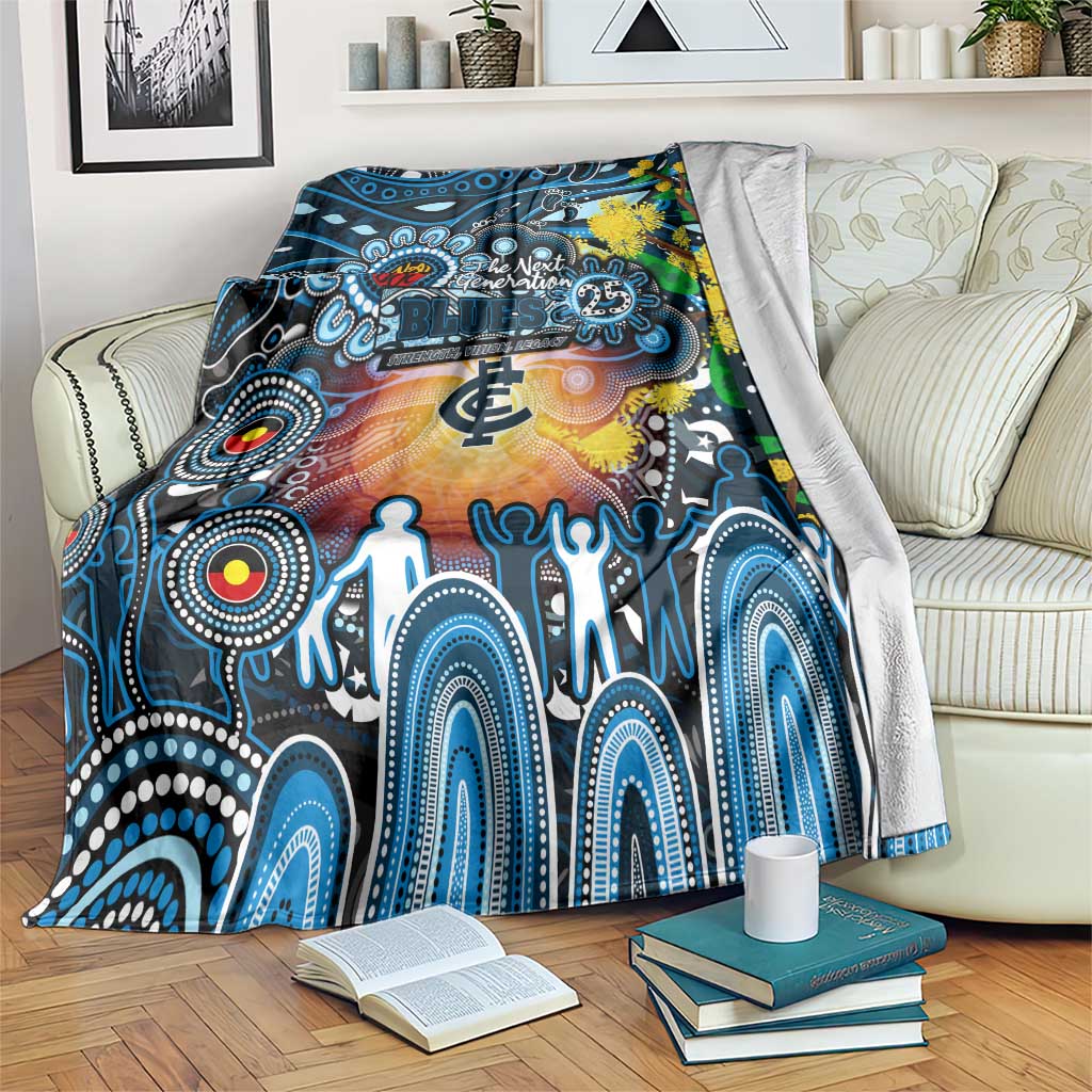 NAIDOC Week 2025 Blues Football Blanket Aboriginal Dot Painting