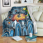 NAIDOC Week 2025 Blues Football Blanket Aboriginal Dot Painting