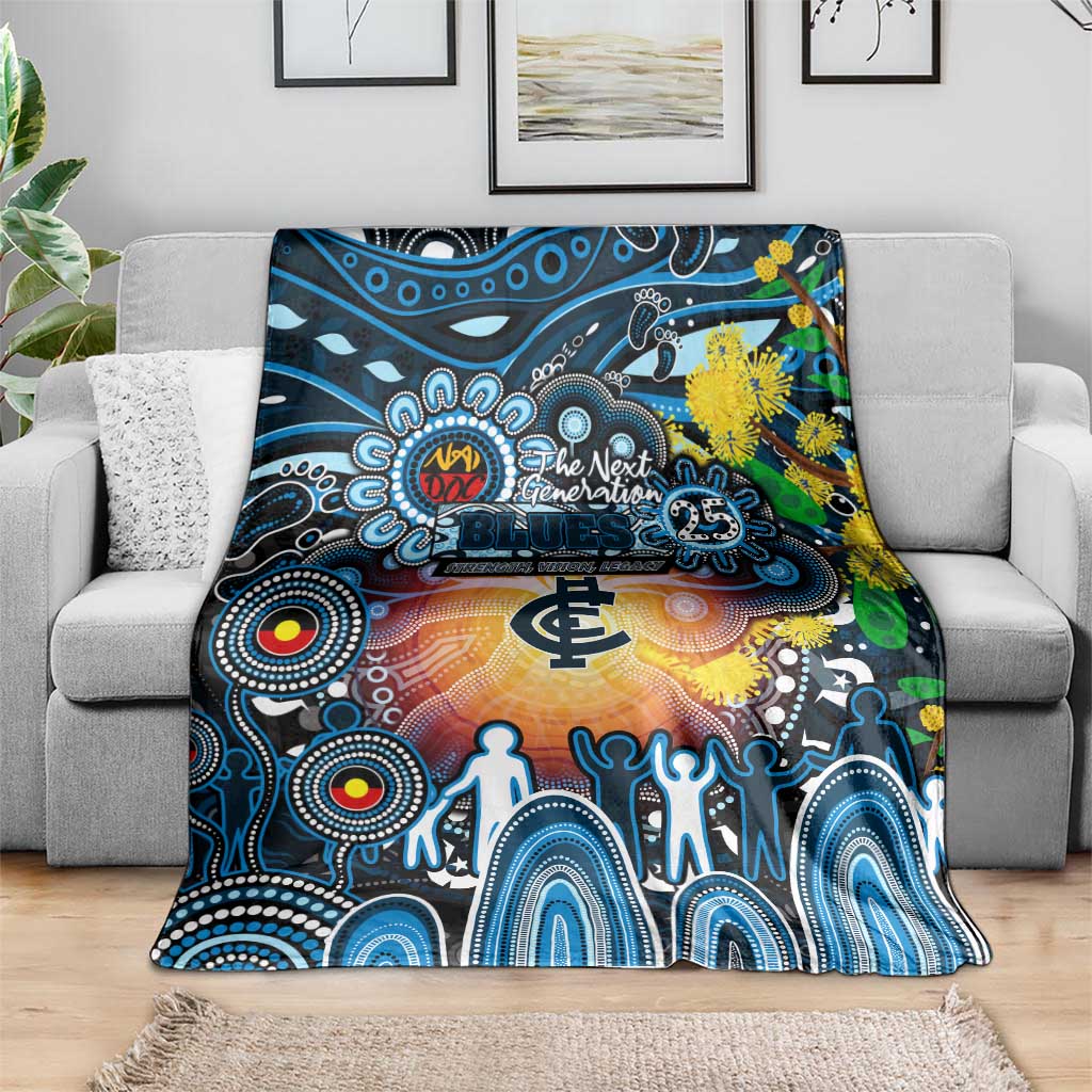 NAIDOC Week 2025 Blues Football Blanket Aboriginal Dot Painting