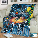 NAIDOC Week 2025 Blues Football Blanket Aboriginal Dot Painting