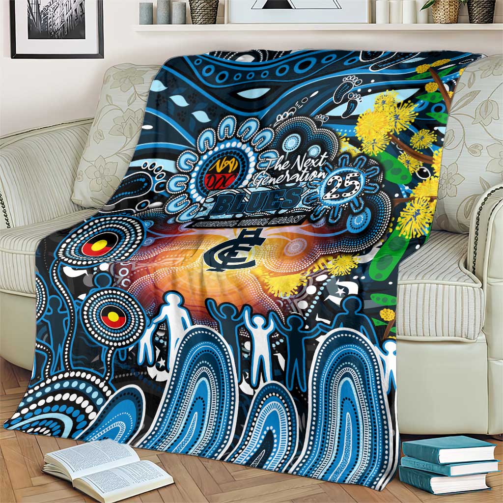 NAIDOC Week 2025 Blues Football Blanket Aboriginal Dot Painting
