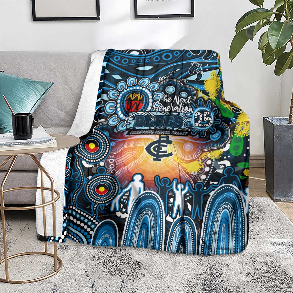 NAIDOC Week 2025 Blues Football Blanket Aboriginal Dot Painting