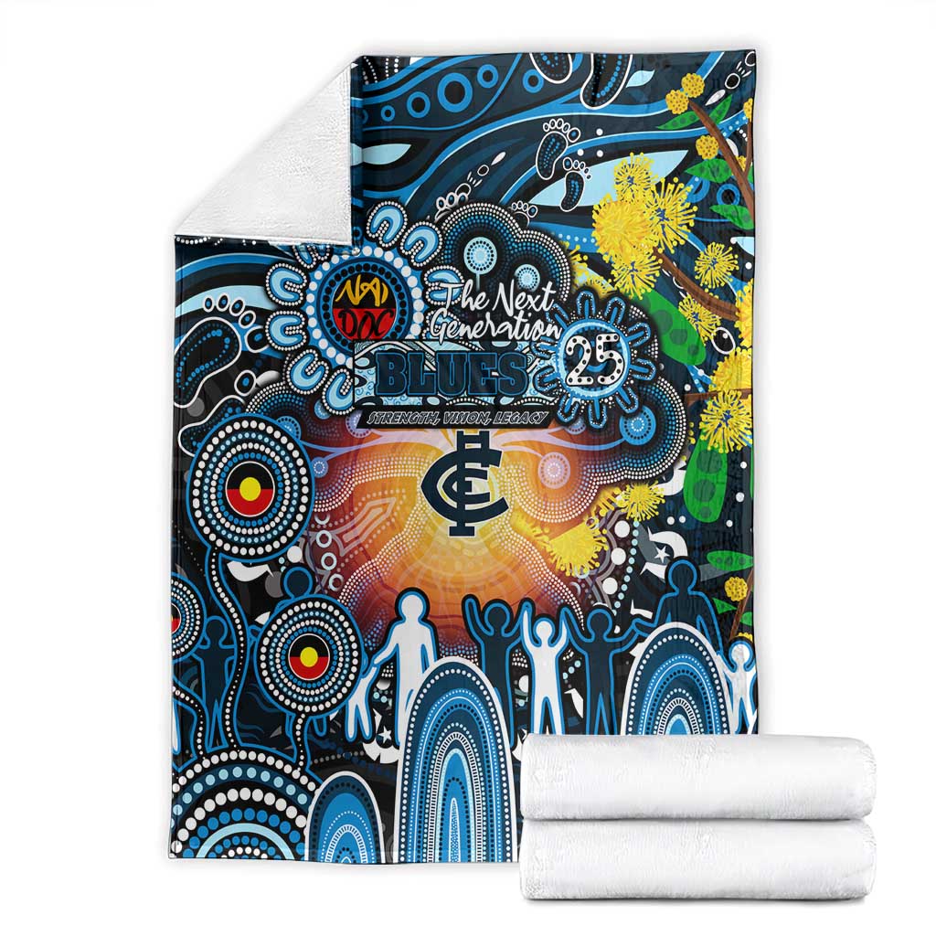 NAIDOC Week 2025 Blues Football Blanket Aboriginal Dot Painting