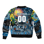 Personalised NAIDOC Week 2025 Blues Football Bomber Jacket Aboriginal Dot Painting