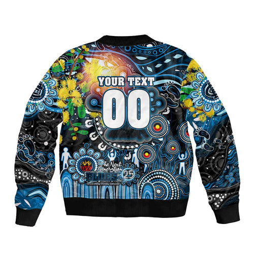 Personalised NAIDOC Week 2025 Blues Football Bomber Jacket Aboriginal Dot Painting