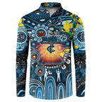 Personalised NAIDOC Week 2025 Blues Football Button Sweatshirt Aboriginal Dot Painting