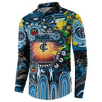 Personalised NAIDOC Week 2025 Blues Football Button Sweatshirt Aboriginal Dot Painting