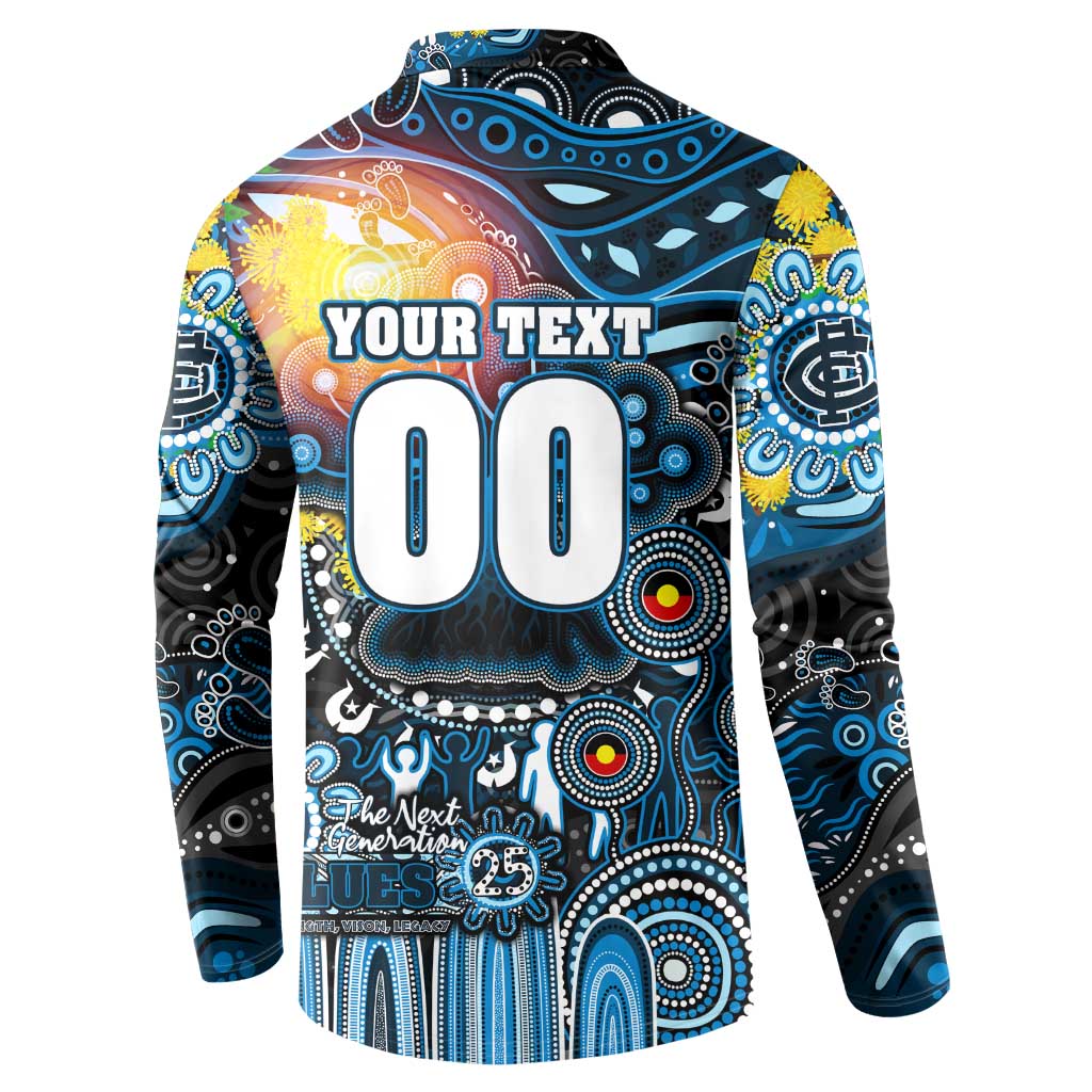 Personalised NAIDOC Week 2025 Blues Football Button Sweatshirt Aboriginal Dot Painting