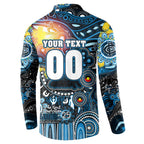 Personalised NAIDOC Week 2025 Blues Football Button Sweatshirt Aboriginal Dot Painting