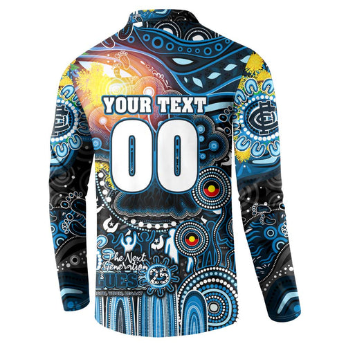 Personalised NAIDOC Week 2025 Blues Football Button Sweatshirt Aboriginal Dot Painting