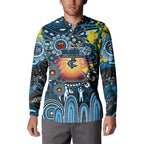 Personalised NAIDOC Week 2025 Blues Football Button Sweatshirt Aboriginal Dot Painting