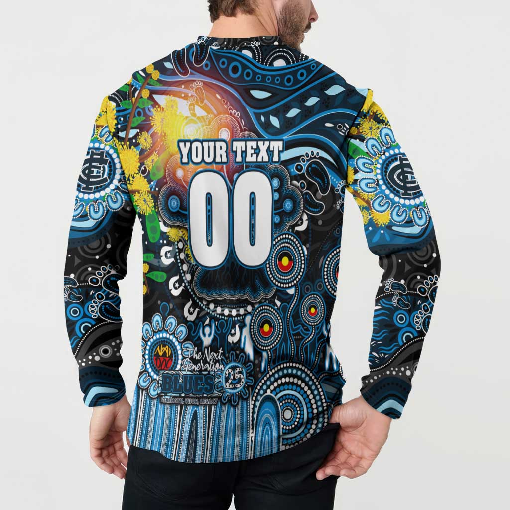 Personalised NAIDOC Week 2025 Blues Football Button Sweatshirt Aboriginal Dot Painting
