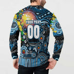 Personalised NAIDOC Week 2025 Blues Football Button Sweatshirt Aboriginal Dot Painting