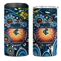 NAIDOC Week 2025 Blues Football 4 in 1 Can Cooler Tumbler Aboriginal Dot Painting