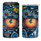 NAIDOC Week 2025 Blues Football 4 in 1 Can Cooler Tumbler Aboriginal Dot Painting