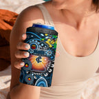 NAIDOC Week 2025 Blues Football 4 in 1 Can Cooler Tumbler Aboriginal Dot Painting