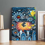 NAIDOC Week 2025 Blues Football Canvas Wall Art Aboriginal Dot Painting