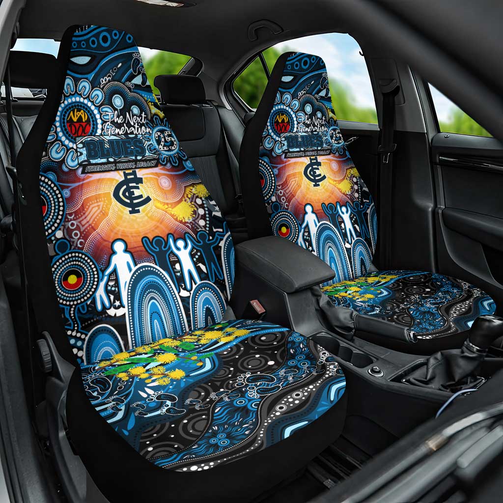 NAIDOC Week 2025 Blues Football Car Seat Cover Aboriginal Dot Painting