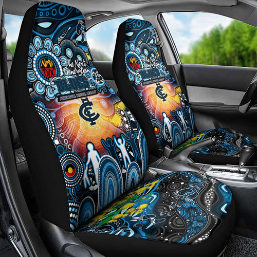 NAIDOC Week 2025 Blues Football Car Seat Cover Aboriginal Dot Painting