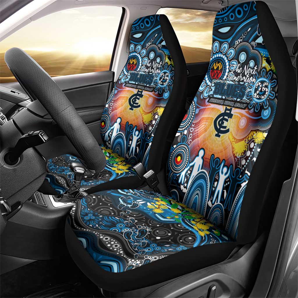 NAIDOC Week 2025 Blues Football Car Seat Cover Aboriginal Dot Painting
