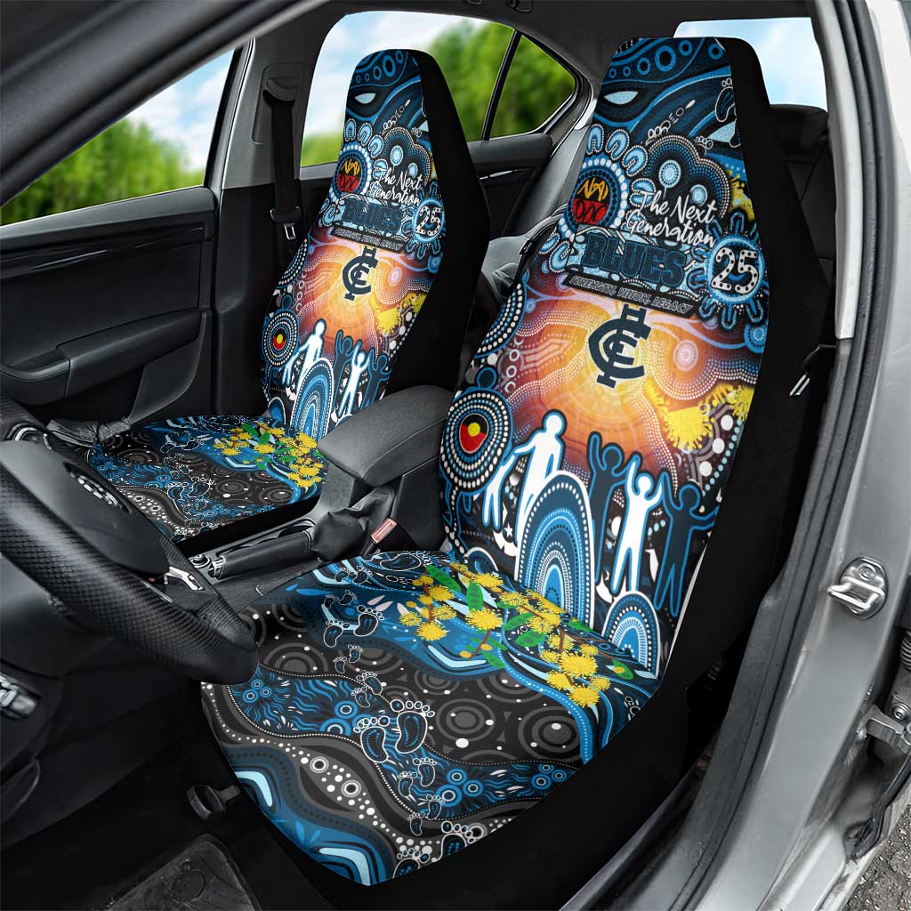NAIDOC Week 2025 Blues Football Car Seat Cover Aboriginal Dot Painting