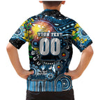 Personalised NAIDOC Week 2025 Blues Football Family Matching Mermaid Dress and Hawaiian Shirt Aboriginal Dot Painting