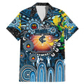 Personalised NAIDOC Week 2025 Blues Football Family Matching Mermaid Dress and Hawaiian Shirt Aboriginal Dot Painting