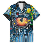 Personalised NAIDOC Week 2025 Blues Football Family Matching Mermaid Dress and Hawaiian Shirt Aboriginal Dot Painting