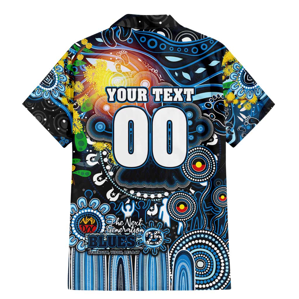 Personalised NAIDOC Week 2025 Blues Football Family Matching Mermaid Dress and Hawaiian Shirt Aboriginal Dot Painting