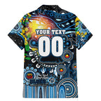 Personalised NAIDOC Week 2025 Blues Football Family Matching Mermaid Dress and Hawaiian Shirt Aboriginal Dot Painting