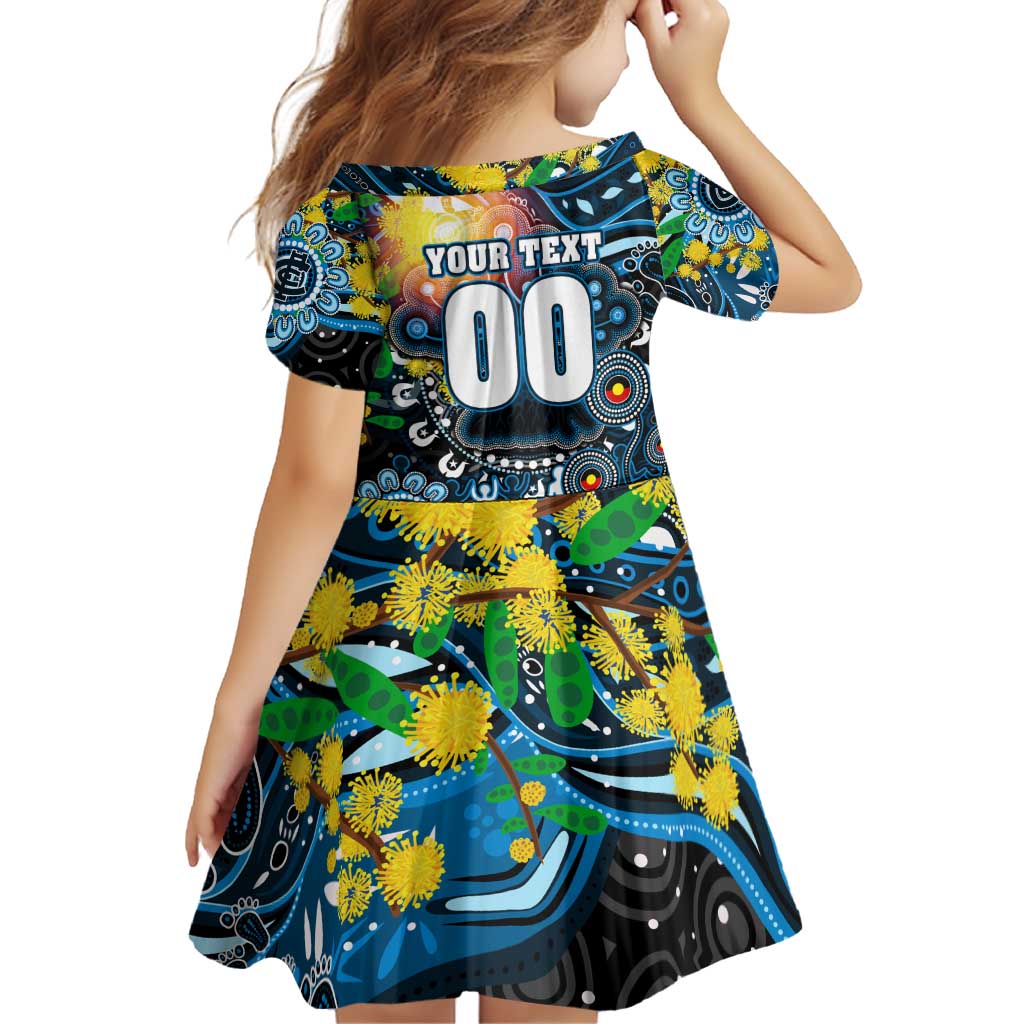 Personalised NAIDOC Week 2025 Blues Football Family Matching Off Shoulder Short Dress and Hawaiian Shirt Aboriginal Dot Painting