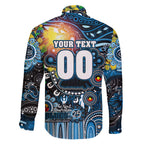 Personalised NAIDOC Week 2025 Blues Football Family Matching Off Shoulder Short Dress and Hawaiian Shirt Aboriginal Dot Painting