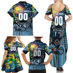 Personalised NAIDOC Week 2025 Blues Football Family Matching Summer Maxi Dress and Hawaiian Shirt Aboriginal Dot Painting