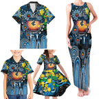 Personalised NAIDOC Week 2025 Blues Football Family Matching Tank Maxi Dress and Hawaiian Shirt Aboriginal Dot Painting