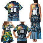 Personalised NAIDOC Week 2025 Blues Football Family Matching Tank Maxi Dress and Hawaiian Shirt Aboriginal Dot Painting