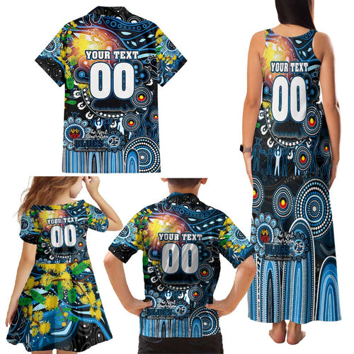 Personalised NAIDOC Week 2025 Blues Football Family Matching Tank Maxi Dress and Hawaiian Shirt Aboriginal Dot Painting