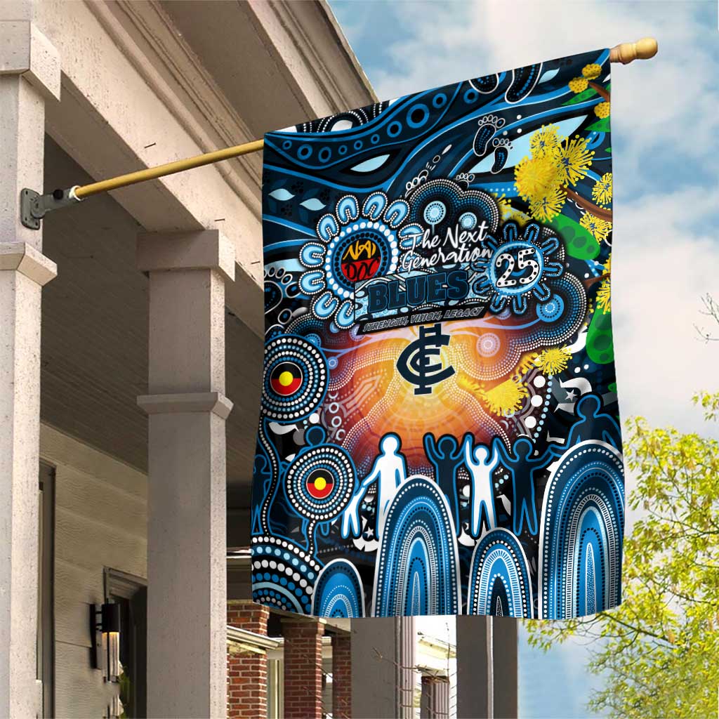 NAIDOC Week 2025 Blues Football Garden Flag Aboriginal Dot Painting