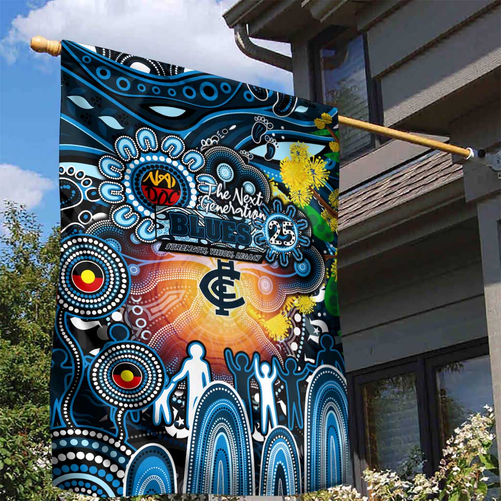 NAIDOC Week 2025 Blues Football Garden Flag Aboriginal Dot Painting