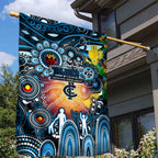 NAIDOC Week 2025 Blues Football Garden Flag Aboriginal Dot Painting