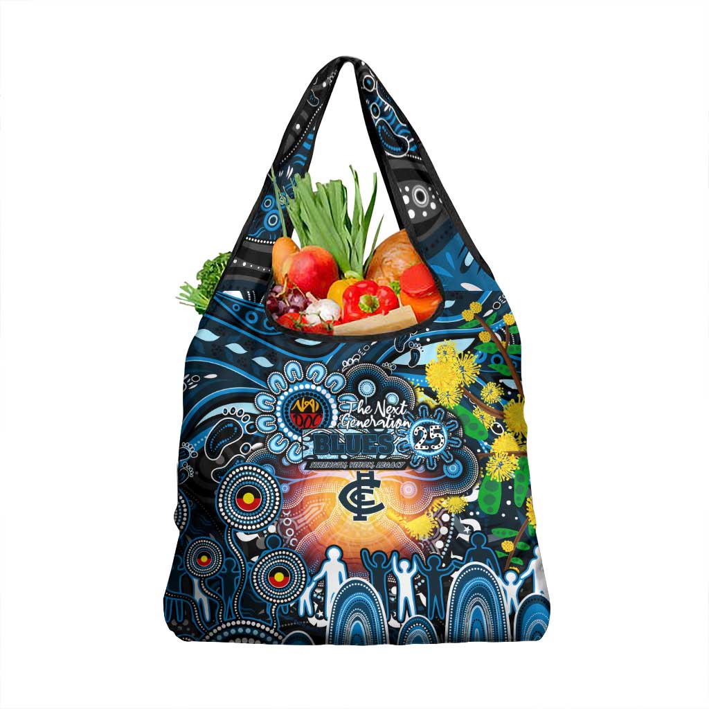 NAIDOC Week 2025 Blues Football Grocery Bag Aboriginal Dot Painting