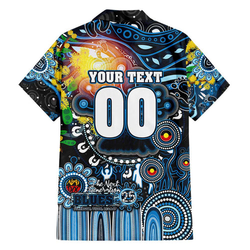 Personalised NAIDOC Week 2025 Blues Football Hawaiian Shirt Aboriginal Dot Painting