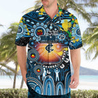Personalised NAIDOC Week 2025 Blues Football Hawaiian Shirt Aboriginal Dot Painting