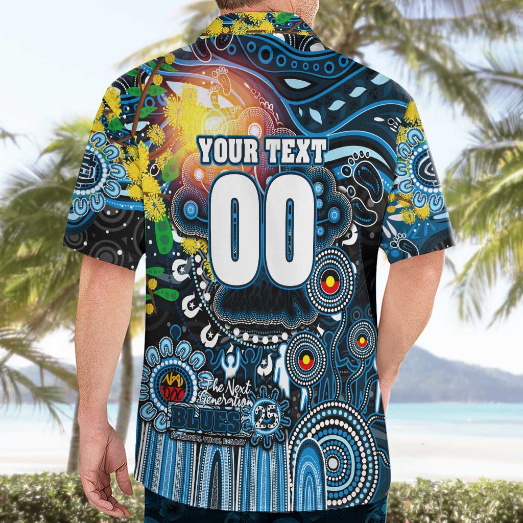 Personalised NAIDOC Week 2025 Blues Football Hawaiian Shirt Aboriginal Dot Painting