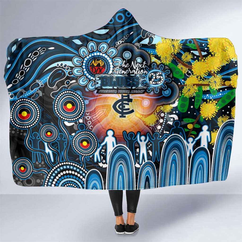 NAIDOC Week 2025 Blues Football Hooded Blanket Aboriginal Dot Painting