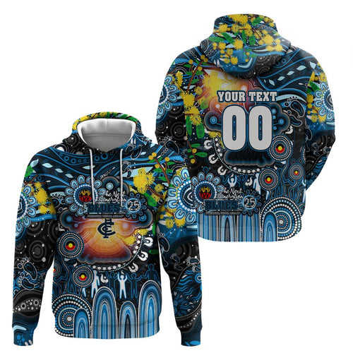 Personalised NAIDOC Week 2025 Blues Football Hoodie Aboriginal Dot Painting