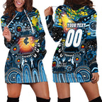 Personalised NAIDOC Week 2025 Blues Football Hoodie Dress Aboriginal Dot Painting
