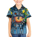 Personalised NAIDOC Week 2025 Blues Football Kid Hawaiian Shirt Aboriginal Dot Painting