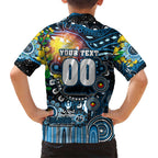 Personalised NAIDOC Week 2025 Blues Football Kid Hawaiian Shirt Aboriginal Dot Painting