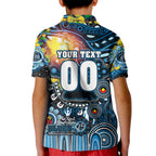 Personalised NAIDOC Week 2025 Blues Football Kid Polo Shirt Aboriginal Dot Painting